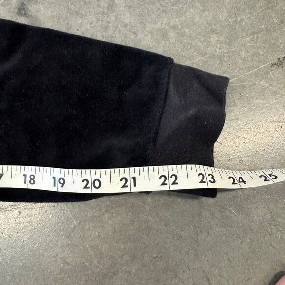 Vintage Y2K Juicy Couture Black Velour Velvet Youth SZ Girls 10 Sweatpant Jogger - Picture 4 of 5